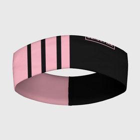 Повязка на голову 3D с принтом BLACKPINK  HALF BLACK PINK  MINI LOGO в Белгороде,  |  | Тематика изображения на принте: black  pink | black pink | blackpink | jennie | jisoo | k pop | lalisa | группа | к поп | корейская группа | розовый | черный