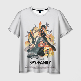 Мужская футболка 3D с принтом Spy x Family Epic , 100% полиэфир | прямой крой, круглый вырез горловины, длина до линии бедер | anya forger | loid forger | spy x family | yor forger | аня форджер | йор форджер | лойд форджер | семья шпиона