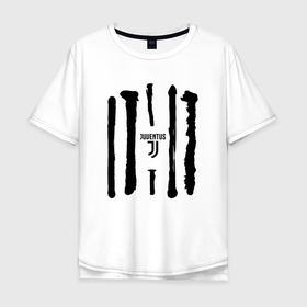 Мужская футболка хлопок Oversize с принтом Juventus   Drawing paint (2022) в Курске, 100% хлопок | свободный крой, круглый ворот, “спинка” длиннее передней части | 0x00000123 | drawing paint | juventus | полосы | юве | ювентус