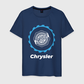 Мужская футболка хлопок с принтом Chrysler в стиле Top Gear в Курске, 100% хлопок | прямой крой, круглый вырез горловины, длина до линии бедер, слегка спущенное плечо. | auto | brand | chrysler | gear | logo | symbol | top | авто | бренд | гир | крайслер | лого | символ | топ