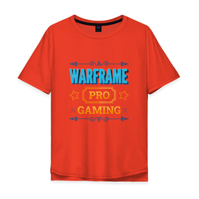 Мужская футболка хлопок Oversize с принтом Игра Warframe PRO Gaming в Новосибирске, 100% хлопок | свободный крой, круглый ворот, “спинка” длиннее передней части | logo | pro | warframe | варфрейм | игра | игры | лого | логотип | символ