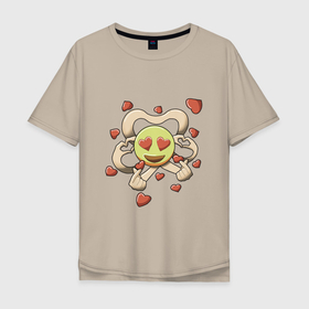 Мужская футболка хлопок Oversize с принтом LOVE  emotion collection в Тюмени, 100% хлопок | свободный крой, круглый ворот, “спинка” длиннее передней части | 8 марта | emotion collection | eyehuman | love | краш | любовь | тренд