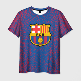 Мужская футболка 3D с принтом barcelona   брызги красок в Курске, 100% полиэфир | прямой крой, круглый вырез горловины, длина до линии бедер | Тематика изображения на принте: barca | barcelona | fc barca | барка | барселона