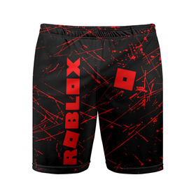 Мужские шорты спортивные с принтом ROBLOX красный логотип в Кировске,  |  | roblox | игра | компьютерная игра | логотип | онлайн | онлайн игра | роблакс | роблокс