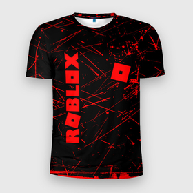 Мужская футболка 3D Slim с принтом ROBLOX красный логотип в Белгороде, 100% полиэстер с улучшенными характеристиками | приталенный силуэт, круглая горловина, широкие плечи, сужается к линии бедра | roblox | игра | компьютерная игра | логотип | онлайн | онлайн игра | роблакс | роблокс