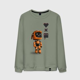 Мужской свитшот хлопок с принтом Оранжевый робот с логотипом LDR в Тюмени, 100% хлопок |  | ldr | pop art | robots