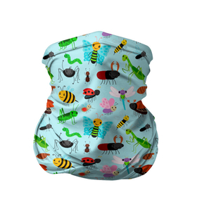 Бандана-труба 3D с принтом BUGS SPIDERS BUTTERFLIES в Новосибирске, 100% полиэстер, ткань с особыми свойствами — Activecool | плотность 150‒180 г/м2; хорошо тянется, но сохраняет форму | Тематика изображения на принте: бабочка | божья коровка | гусеница | жук | кузнечик | паук | пчела | стрекоза