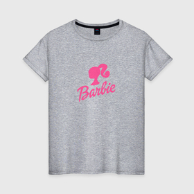 Женская футболка хлопок с принтом Розовая Барби в Кировске, 100% хлопок | прямой крой, круглый вырез горловины, длина до линии бедер, слегка спущенное плечо | barbie | барби | девушка | игрушка | кукла | розовый