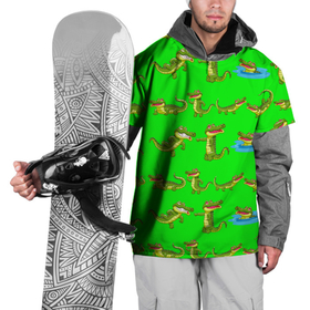 Накидка на куртку 3D с принтом CHARMING CROCODILES в Новосибирске, 100% полиэстер |  | аллигатор | животное | забавный | зеленый | милый