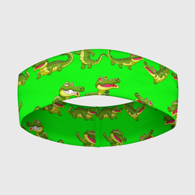 Повязка на голову 3D с принтом CHARMING CROCODILES в Кировске,  |  | аллигатор | животное | забавный | зеленый | милый
