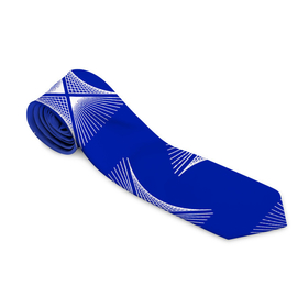 Галстук 3D с принтом ABSTRACT PATTERN ON A BLUE BACKGROUND в Кировске, 100% полиэстер | Длина 148 см; Плотность 150-180 г/м2 | Тематика изображения на принте: иллюзия | синий | текстура | узор | фон | цветное