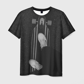 Мужская футболка 3D с принтом Skateboard Black в Тюмени, 100% полиэфир | прямой крой, круглый вырез горловины, длина до линии бедер | skateboard | доска для скейта | скейт | скейт спорт | скейтбординг