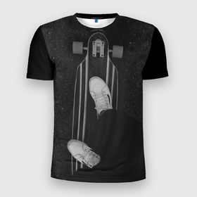 Мужская футболка 3D Slim с принтом Skateboard Black в Белгороде, 100% полиэстер с улучшенными характеристиками | приталенный силуэт, круглая горловина, широкие плечи, сужается к линии бедра | skateboard | доска для скейта | скейт | скейт спорт | скейтбординг