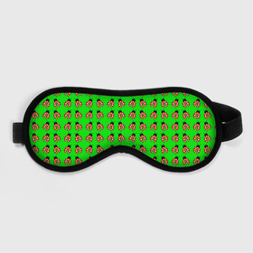 Маска для сна 3D с принтом LADYBUG ON A GREEN BACKGROUND в Новосибирске, внешний слой — 100% полиэфир, внутренний слой — 100% хлопок, между ними — поролон |  | акварель | жук | зеленый | красный | насекомое | точки | узор | черный