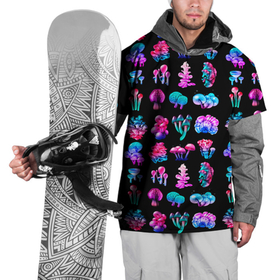 Накидка на куртку 3D с принтом NEON MUSHROOMS в Новосибирске, 100% полиэстер |  | Тематика изображения на принте: грибы | еда | лес | природа | текстура | цветные