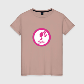 Женская футболка хлопок с принтом Круглая Барби , 100% хлопок | прямой крой, круглый вырез горловины, длина до линии бедер, слегка спущенное плечо | barbie | барби | белый | круг | кукла | розовый