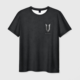 Мужская футболка 3D с принтом Лого v rising , 100% полиэфир | прямой крой, круглый вырез горловины, длина до линии бедер | v rising | вампиры | игра | логотип | надпись | название | текстура