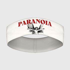 Повязка на голову 3D с принтом Paranoia дизайн с ангелом в Курске,  |  | paranoia | ангел | ангел хранитель | девушка | искусство | красный текст | крылья | паранойя
