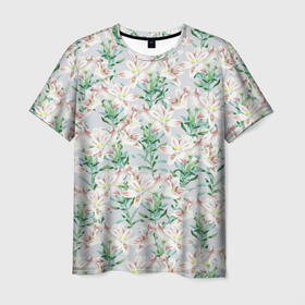 Мужская футболка 3D с принтом Цветы Нежные Лилии , 100% полиэфир | прямой крой, круглый вырез горловины, длина до линии бедер | flowers | summer | букет | лето | лилии | нежные | природа | растение | сад | флора | цветы