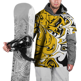 Накидка на куртку 3D с принтом Черно желтые разводы в Кировске, 100% полиэстер |  | Тематика изображения на принте: абстракция | желтый | краска | пятна | разводны | черный