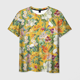Мужская футболка 3D с принтом Цветы Солнечное Лето , 100% полиэфир | прямой крой, круглый вырез горловины, длина до линии бедер | flowers | summer | букет | лето | природа | растение | солнце | флора | цветы