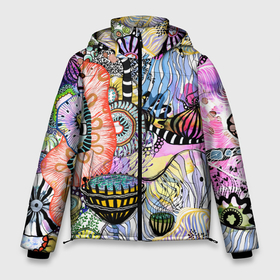 Мужская зимняя куртка 3D с принтом Подводный цветочно коралловый мир , верх — 100% полиэстер; подкладка — 100% полиэстер; утеплитель — 100% полиэстер | длина ниже бедра, свободный силуэт Оверсайз. Есть воротник-стойка, отстегивающийся капюшон и ветрозащитная планка. 

Боковые карманы с листочкой на кнопках и внутренний карман на молнии. | Тематика изображения на принте: абстрактные цветы | акварельные цветы | бесшовный паттерн | бесшовный плательный | коралловый мир | кораллы | необычные цветы | подводный мир | фантазийные цветы | цветочный | цветочный патт