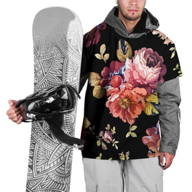 Накидка на куртку 3D с принтом Розы в летней ночи   Fashion trend в Санкт-Петербурге, 100% полиэстер |  | bouquet | fashion | flower | leaf | night | rose | букет | лист | мода | ночь | роза | цветок