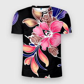 Мужская футболка 3D Slim с принтом Сон в летнюю ночь   Beautiful flower в Белгороде, 100% полиэстер с улучшенными характеристиками | приталенный силуэт, круглая горловина, широкие плечи, сужается к линии бедра | fashion | flower | leaf | night | summer | лето | лист | мода | ночь | цветок