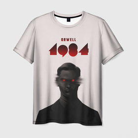 Мужская футболка 3D с принтом Оруэлл 1984 в Екатеринбурге, 100% полиэфир | прямой крой, круглый вырез горловины, длина до линии бедер | 1984 | eric arthur blair | george orwell | джордж оруэлл | эрик артур блэ