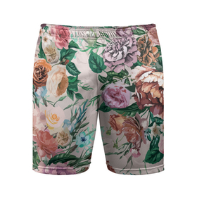 Мужские шорты спортивные с принтом Color floral pattern   Expressionism   Summer ,  |  | expression | fashion | flowers | pattern | rose | summer | лето | мода | паттерн | роза | цветы | экспрессия