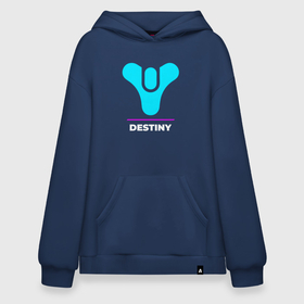 Худи SuperOversize хлопок с принтом Символ Destiny в неоновых цветах в Курске, 70% хлопок, 30% полиэстер, мягкий начес внутри | карман-кенгуру, эластичная резинка на манжетах и по нижней кромке, двухслойный капюшон
 | destiny | logo | neon | дестини | игра | игры | лого | логотип | неон | символ