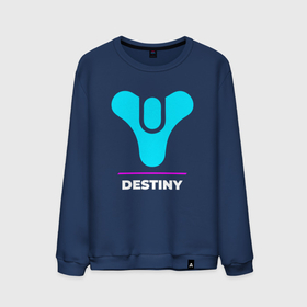 Мужской свитшот хлопок с принтом Символ Destiny в неоновых цветах , 100% хлопок |  | destiny | logo | neon | дестини | игра | игры | лого | логотип | неон | символ