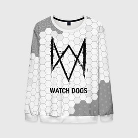Мужской свитшот 3D с принтом Watch Dogs Glitch на темном фоне (FS) в Петрозаводске, 100% полиэстер с мягким внутренним слоем | круглый вырез горловины, мягкая резинка на манжетах и поясе, свободная посадка по фигуре | dogs | glitch | logo | watch | watch dogs | вотч | догс | игра | игры | лого | логотип | символ | соты