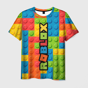 Мужская футболка 3D с принтом Roblox Games в Екатеринбурге, 100% полиэфир | прямой крой, круглый вырез горловины, длина до линии бедер | color | roblox | лего | роблокс | роблокс игры