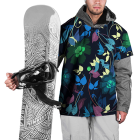 Накидка на куртку 3D с принтом Color summer night   Floral pattern в Кировске, 100% полиэстер |  | color | fashion | flowers | night | pattern | summer | мода | ночь | узор | цвет | цветы