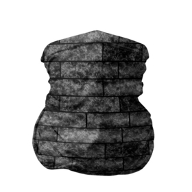 Бандана-труба 3D с принтом Стена из черного кирпича Лофт в Тюмени, 100% полиэстер, ткань с особыми свойствами — Activecool | плотность 150‒180 г/м2; хорошо тянется, но сохраняет форму | black | loft | геометрический узор | каменный | кирпичный | лофт | текстура камня | черный