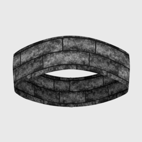 Повязка на голову 3D с принтом Стена из черного кирпича Лофт в Екатеринбурге,  |  | black | loft | геометрический узор | каменный | кирпичный | лофт | текстура камня | черный