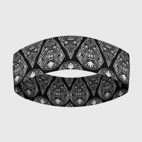 Повязка на голову 3D с принтом Черно белый арт деко в Тюмени,  |  | art deco | black | geometric pattern | арт деко | геометрический узор | деко | черно белый | черный