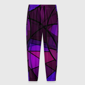 Мужские брюки 3D с принтом Абстрактный в пурпурных тонах узор в Тюмени, 100% полиэстер | манжеты по низу, эластичный пояс регулируется шнурком, по бокам два кармана без застежек, внутренняя часть кармана из мелкой сетки | abstraction | purple | абстрактный узор | круги | пурпурный | современный | фиолетовый