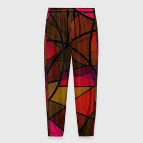 Мужские брюки 3D с принтом Абстрактный узор в оранжево красных тонах в Санкт-Петербурге, 100% полиэстер | манжеты по низу, эластичный пояс регулируется шнурком, по бокам два кармана без застежек, внутренняя часть кармана из мелкой сетки | abstraction | brown | абстрактный узор | коричневый | красный | круги | оранжевый
