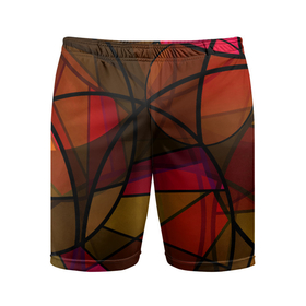 Мужские шорты спортивные с принтом Абстрактный узор в оранжево красных тонах в Санкт-Петербурге,  |  | abstraction | brown | абстрактный узор | коричневый | красный | круги | оранжевый