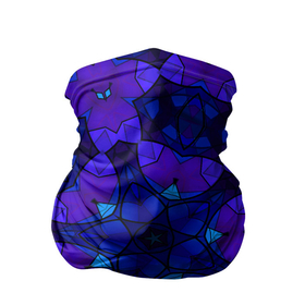Бандана-труба 3D с принтом Калейдоскоп  геометрический сине фиолетовый узор в Петрозаводске, 100% полиэстер, ткань с особыми свойствами — Activecool | плотность 150‒180 г/м2; хорошо тянется, но сохраняет форму | blue | geometric pattern | геометрический узор | неоновый | синий | фиолетовый