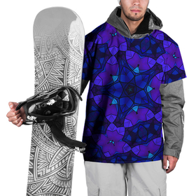 Накидка на куртку 3D с принтом Калейдоскоп  геометрический сине фиолетовый узор в Белгороде, 100% полиэстер |  | Тематика изображения на принте: blue | geometric pattern | геометрический узор | неоновый | синий | фиолетовый
