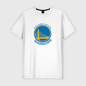 Мужская футболка хлопок Slim с принтом Голден Стэйт Уорриорз NBA в Новосибирске, 92% хлопок, 8% лайкра | приталенный силуэт, круглый вырез ворота, длина до линии бедра, короткий рукав | golden state warriors | nba | баскетбол | голден стэйт уорриорз | нба