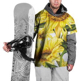 Накидка на куртку 3D с принтом Сезон подсолнухов , 100% полиэстер |  | желтый цветок | лето | подсолнух | поле | семечки | солнышко | цветы