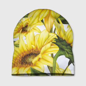 Шапка 3D с принтом Сезон подсолнухов в Белгороде, 100% полиэстер | универсальный размер, печать по всей поверхности изделия | желтый цветок | лето | подсолнух | поле | семечки | солнышко | цветы
