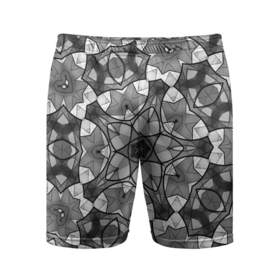 Мужские шорты спортивные с принтом Черно белый геометрический мозаичный узор в Новосибирске,  |  | geometric   pattern | mosaic | геометрический узор | мозаика | серый | черно белый