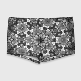 Мужские купальные плавки 3D с принтом Черно белый геометрический мозаичный узор в Новосибирске, Полиэстер 85%, Спандекс 15% |  | geometric   pattern | mosaic | геометрический узор | мозаика | серый | черно белый