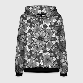 Мужская толстовка 3D с принтом Черно белый геометрический мозаичный узор в Новосибирске, 100% полиэстер | двухслойный капюшон со шнурком для регулировки, мягкие манжеты на рукавах и по низу толстовки, спереди карман-кенгуру с мягким внутренним слоем. | geometric   pattern | mosaic | геометрический узор | мозаика | серый | черно белый