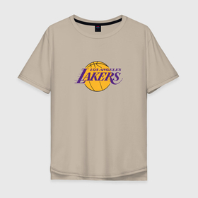 Мужская футболка хлопок Oversize с принтом Лос Анджелес Лейкерс NBA , 100% хлопок | свободный крой, круглый ворот, “спинка” длиннее передней части | los angeles lakers | nba | баскетбол | лос анджелес лейкерс | нба